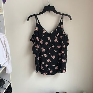 Black floral tank